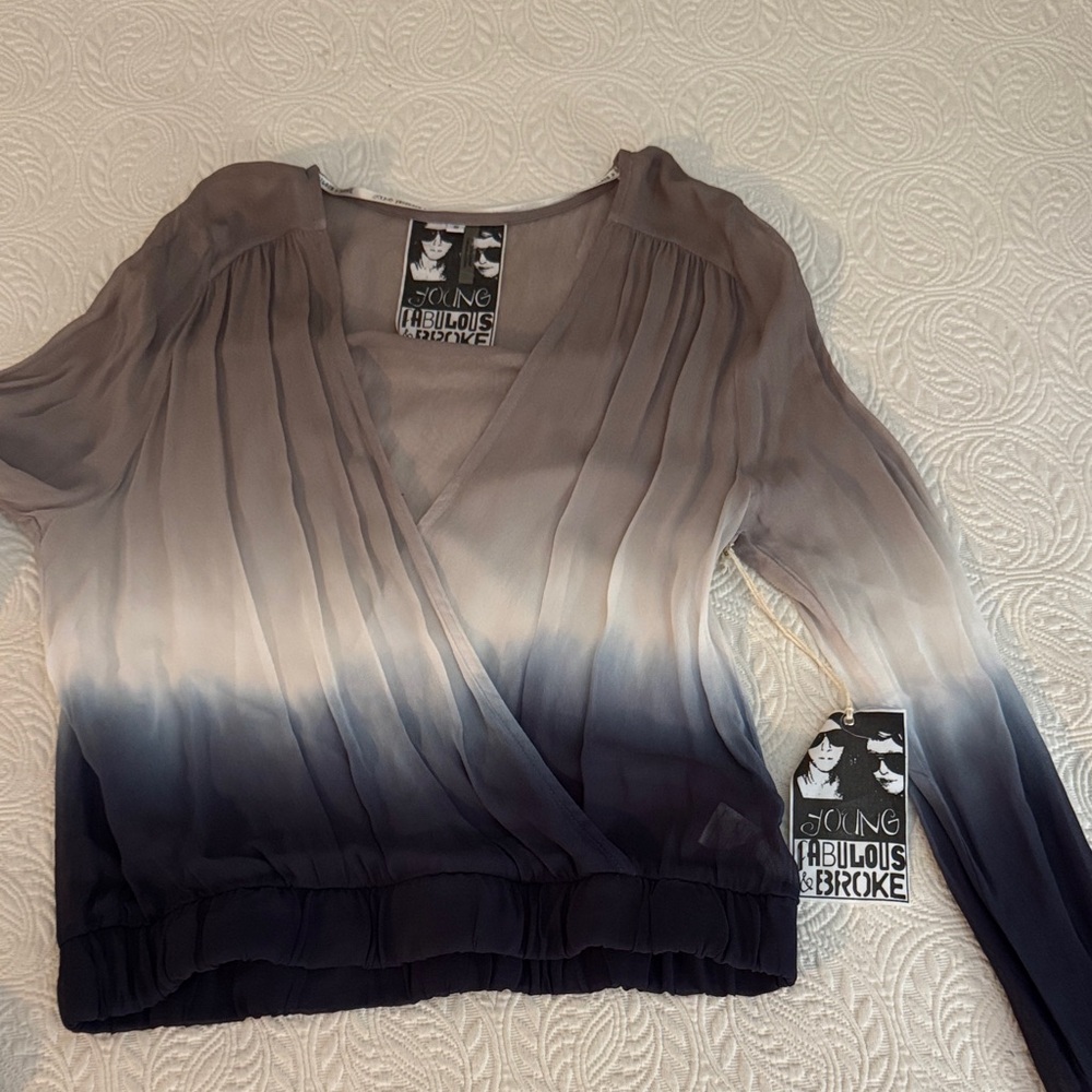 Young Fabulous & Broke Gradient Wrap Blouse